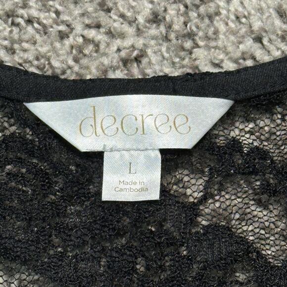 Decree Womens Witchy Black Floral Lace Peplum Top Size L Whimsigoth Dark Fairy - Picture 5 of 8